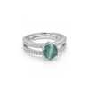 American Diamond Olive Adjustable Ring