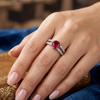 American Diamond Olive Adjustable Ring